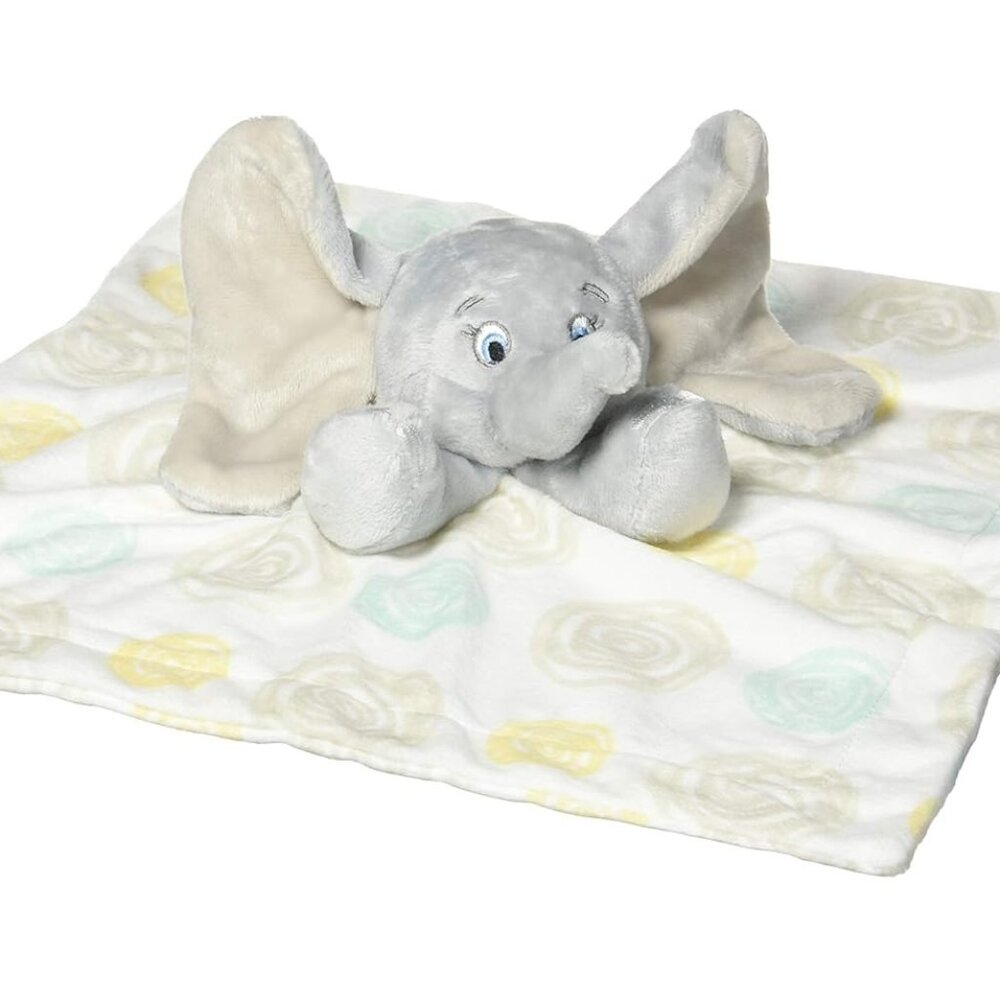 New Disney Baby Grey Dumbo Elephant Security Blanket Lovey Swirls NWT